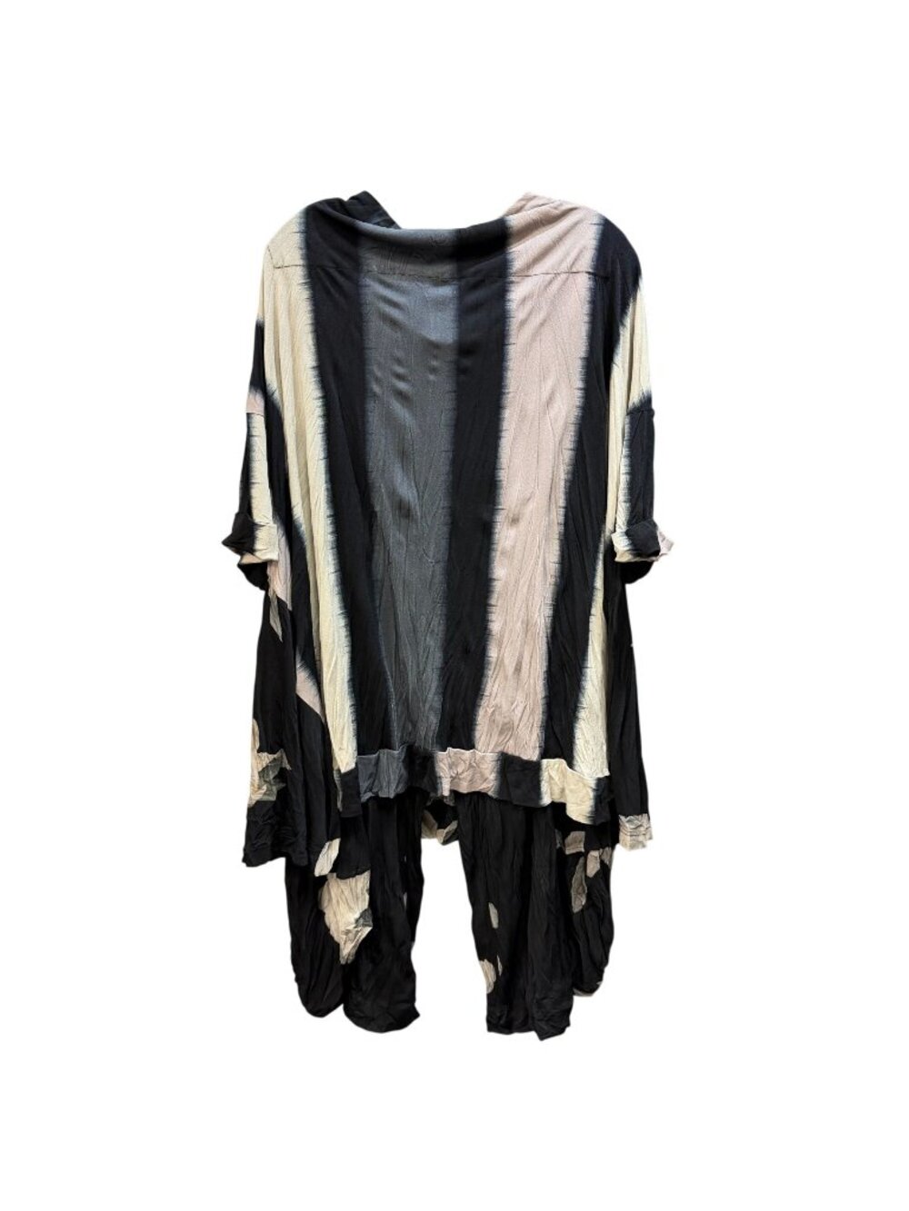 Alembika 2 Pc Tunic Blouse & Wide-Leg Pants Set Black & Gray 4/XL